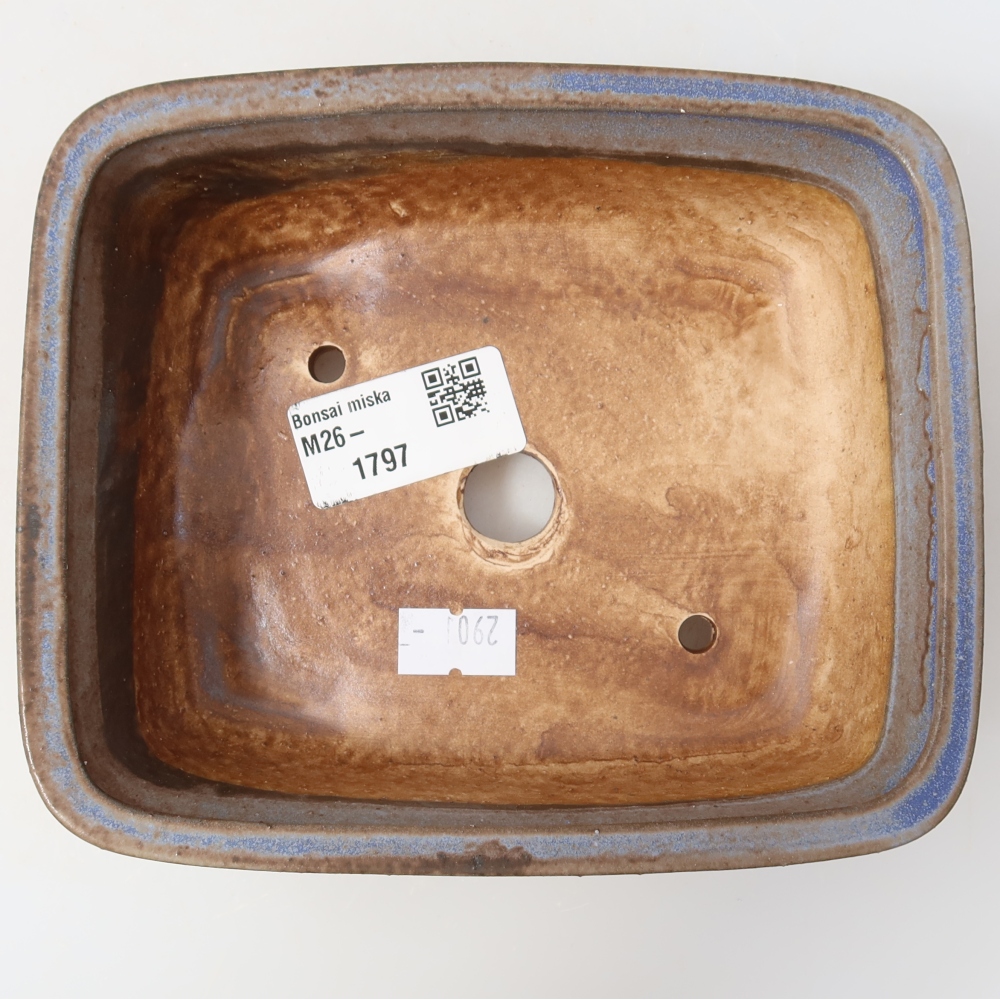 Keramik-Bonsai-Schale, 15 × 13 × 4,5 cm, Farbe: Blau