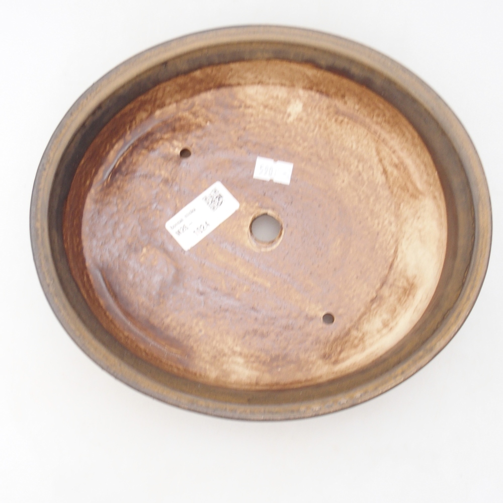 Bonsaischale aus Keramik 24 x 21 x 5 cm, braun