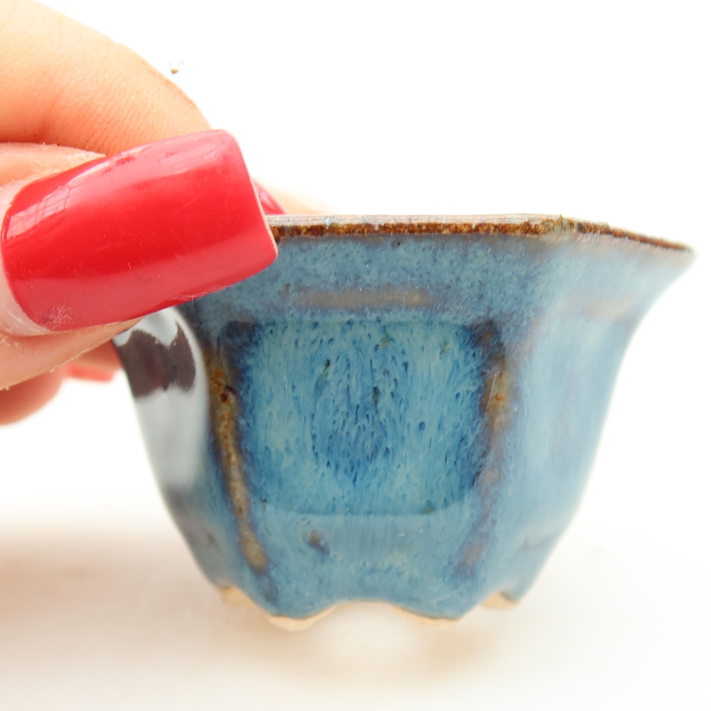 Keramik-Bonsai-Schale 5,5 × 5 × 3 cm, Farbe: blau