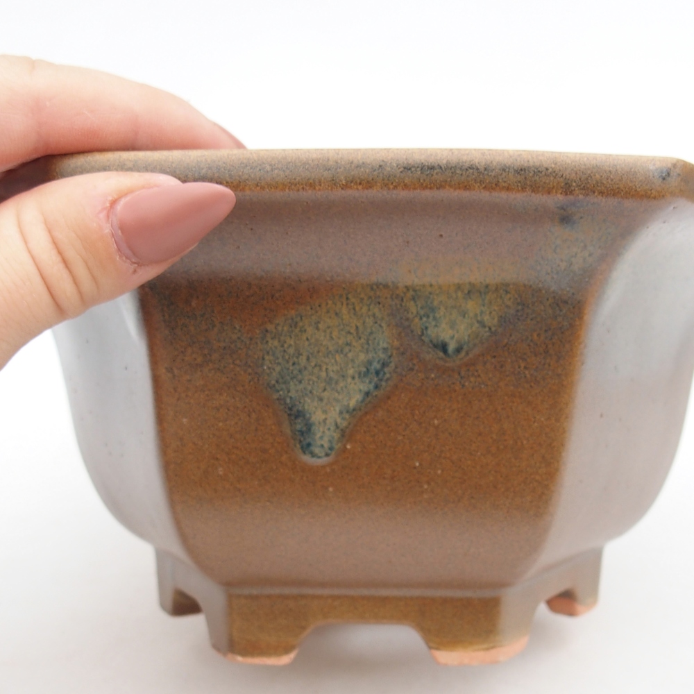 Bonsaischale aus Keramik 18,5 x 16,5 x 9 cm, braun