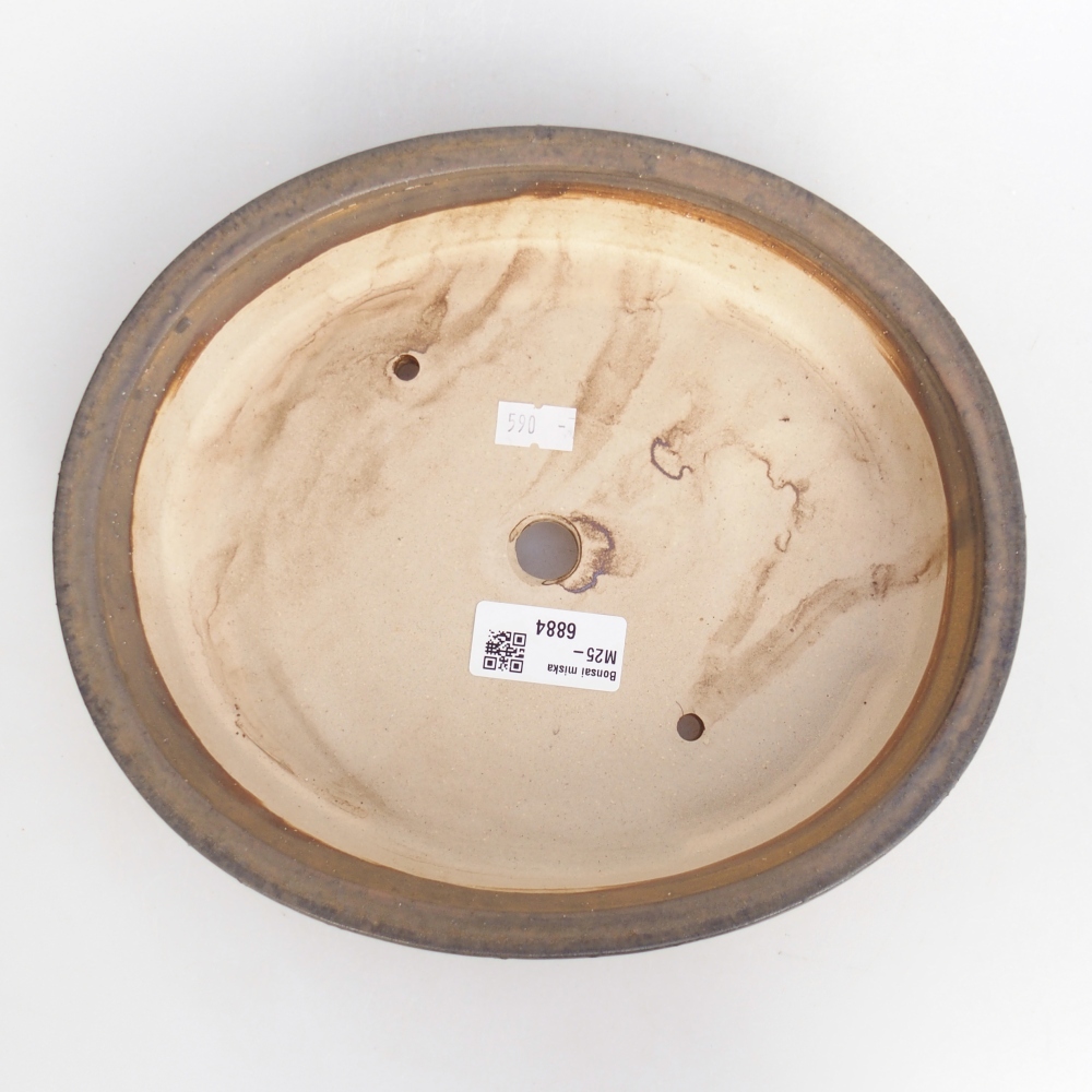 Bonsaischale aus Keramik 24 x 20,5 x 5 cm, braun