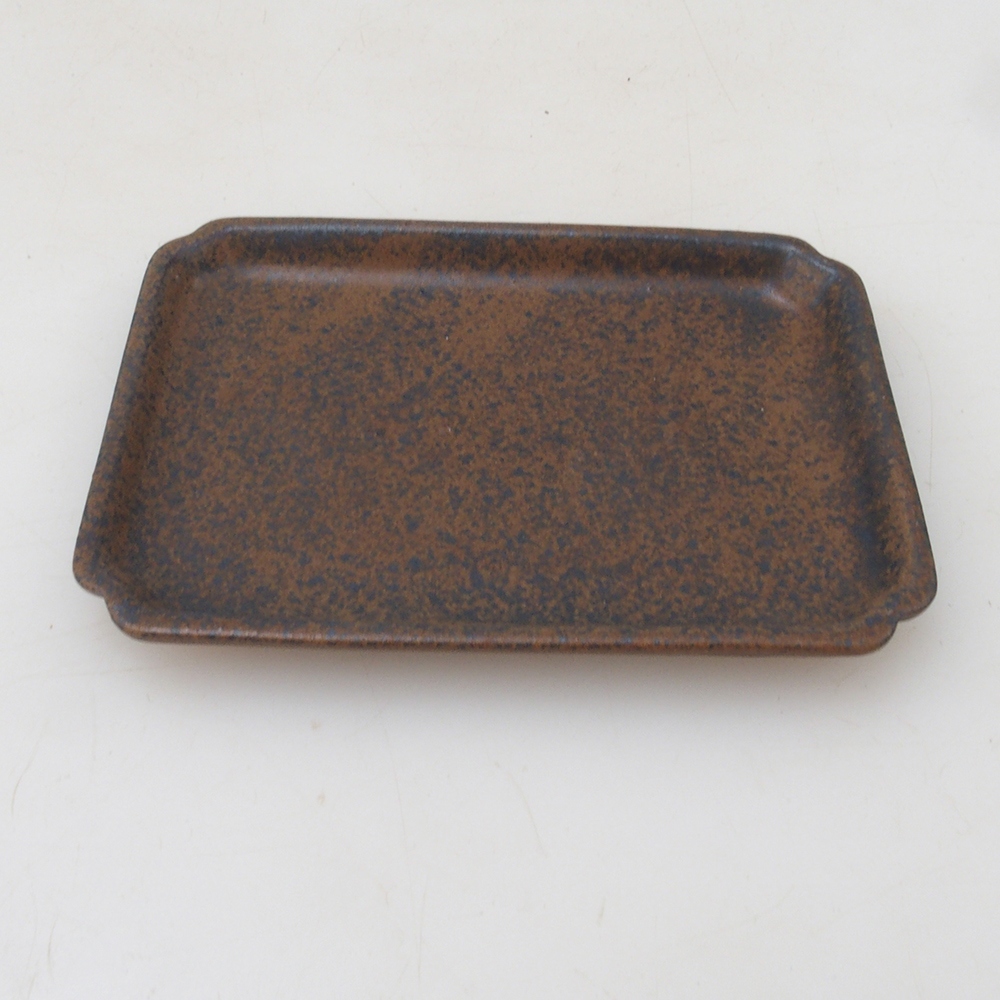 Rechteckige Bonsaischale D5-S - 11,5 x 8,5 x 1 cm - braun