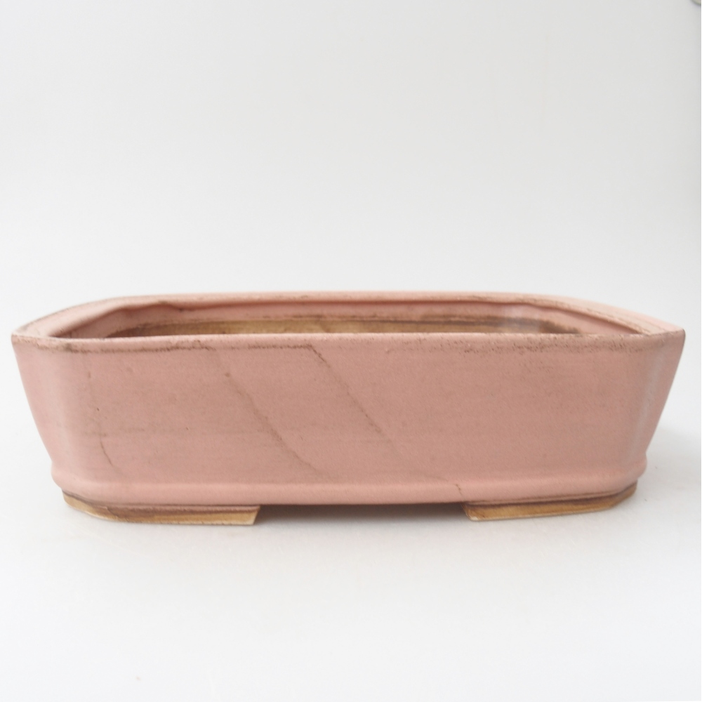 Bonsaischale aus Keramik 24,5 x 21,5 x 6,5 cm, rosa