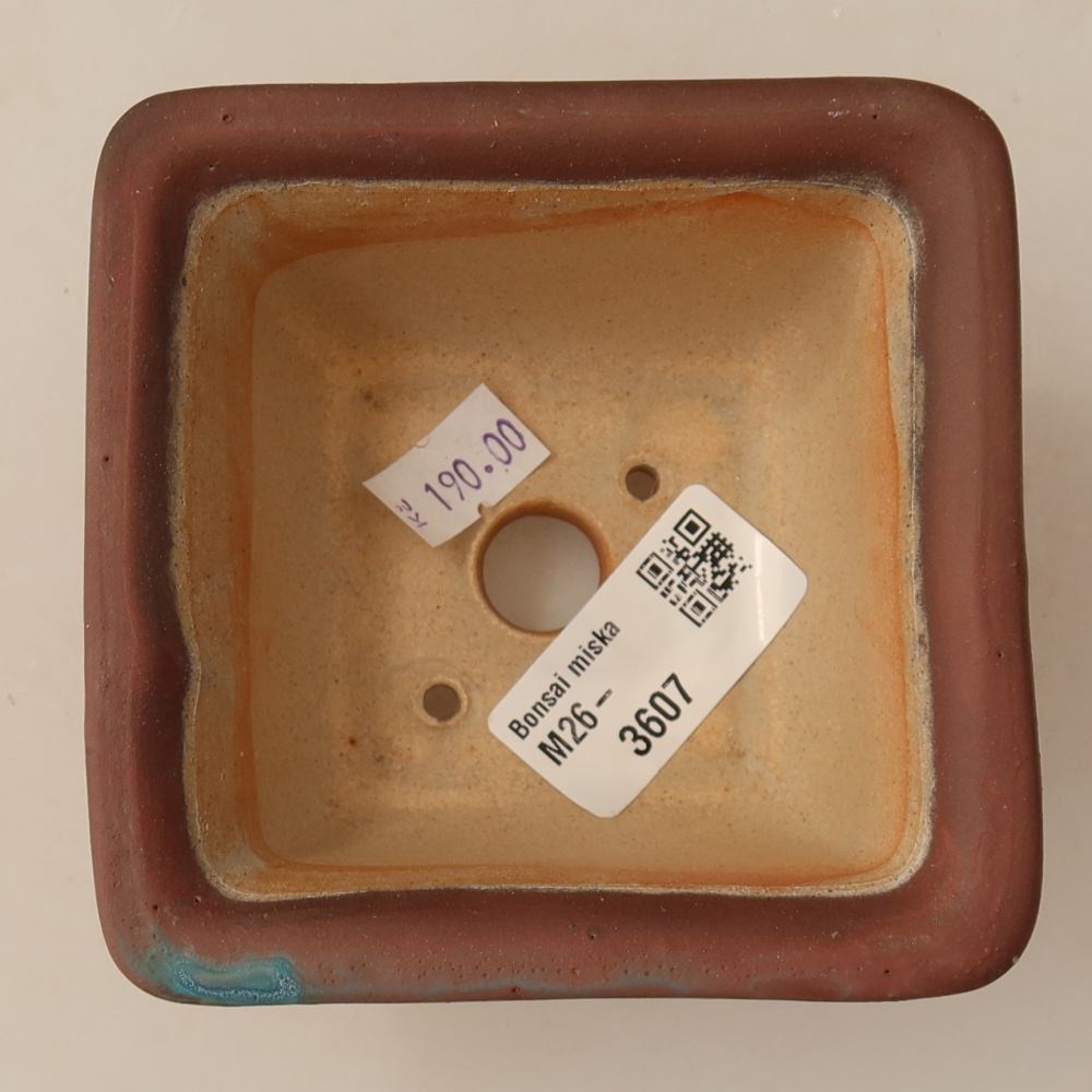 Keramik-Bonsai-Schale 9,5 x 9,5 x 5,5 cm, metallfarben