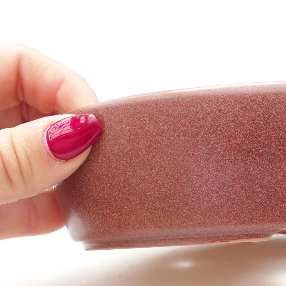 Bonsaischale aus Keramik 16 x 11,5 x 4 cm, Farbe burgunderrot