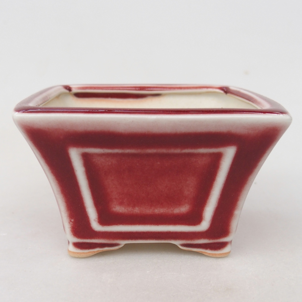Mini-Bonsaischale 8,5 x 8,5 x 6 cm, Farbe rot