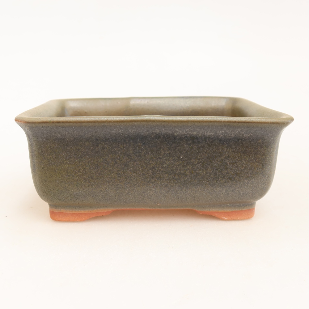 Keramik-Bonsai-Schale, 12 x 10 x 5 cm, Farbe: grün