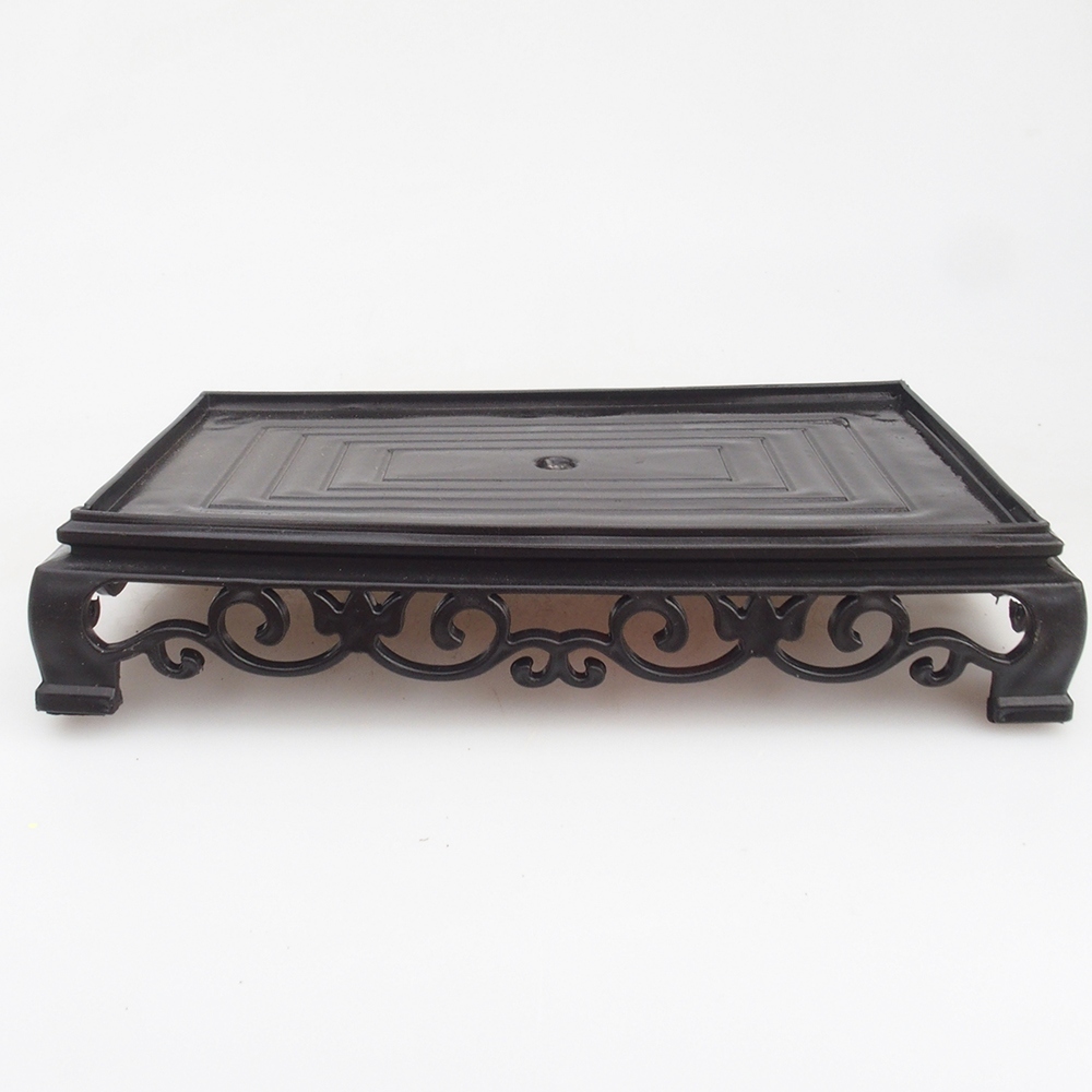 Bonsai Tisch Kunststoff Rechteck 18 x 12 x 3,5 cm, schwarz