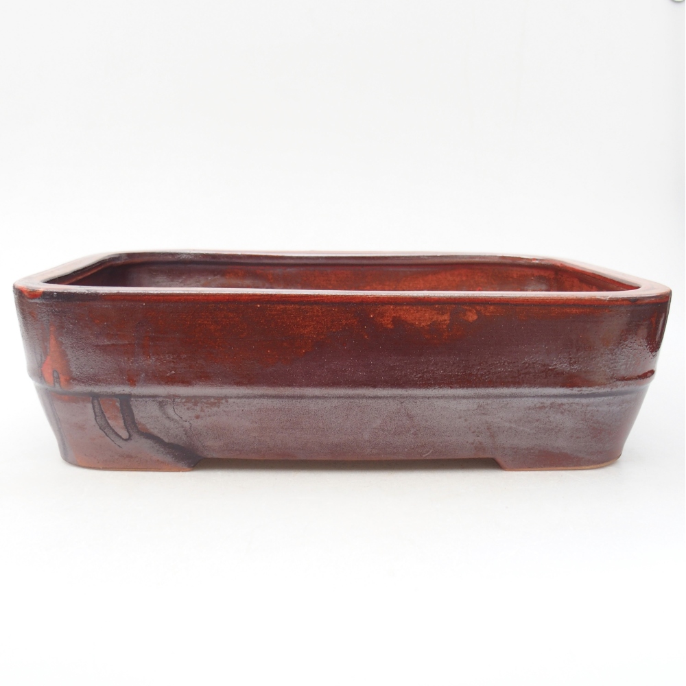 Bonsaischale aus Keramik 27,5 x 20,5 x 7,5 cm, Farbe rot