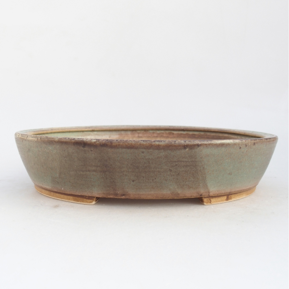 Bonsaischale aus Keramik 21 x 19 x 4,5 cm, grün