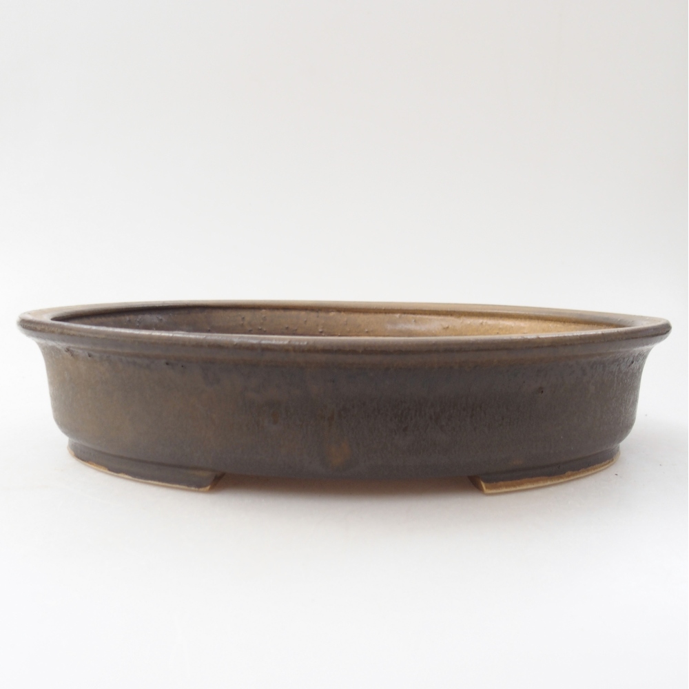 Bonsaischale aus Keramik 24 x 21 x 5 cm, braun