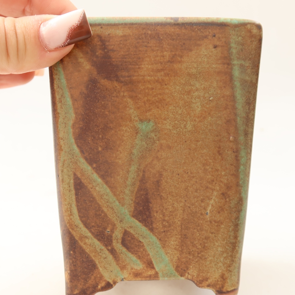 Keramik-Bonsai-Schale 9 x 9 x 11,5 cm, Farbe: braun