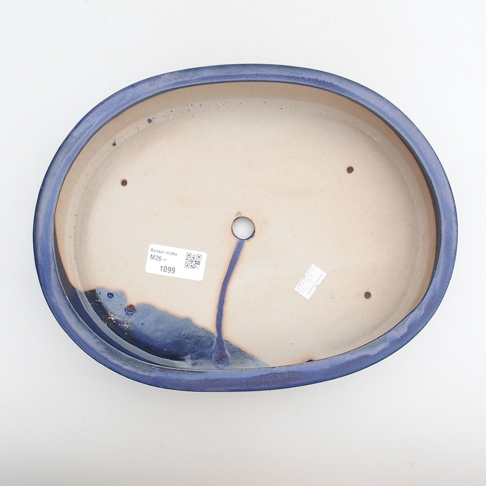 Bonsaischale aus Keramik 26 x 20 x 5 cm, Farbe blau