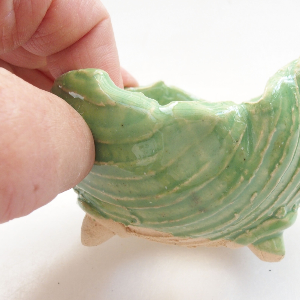 Keramikschale 7 x 7 x 5,5 cm , Farbe grün