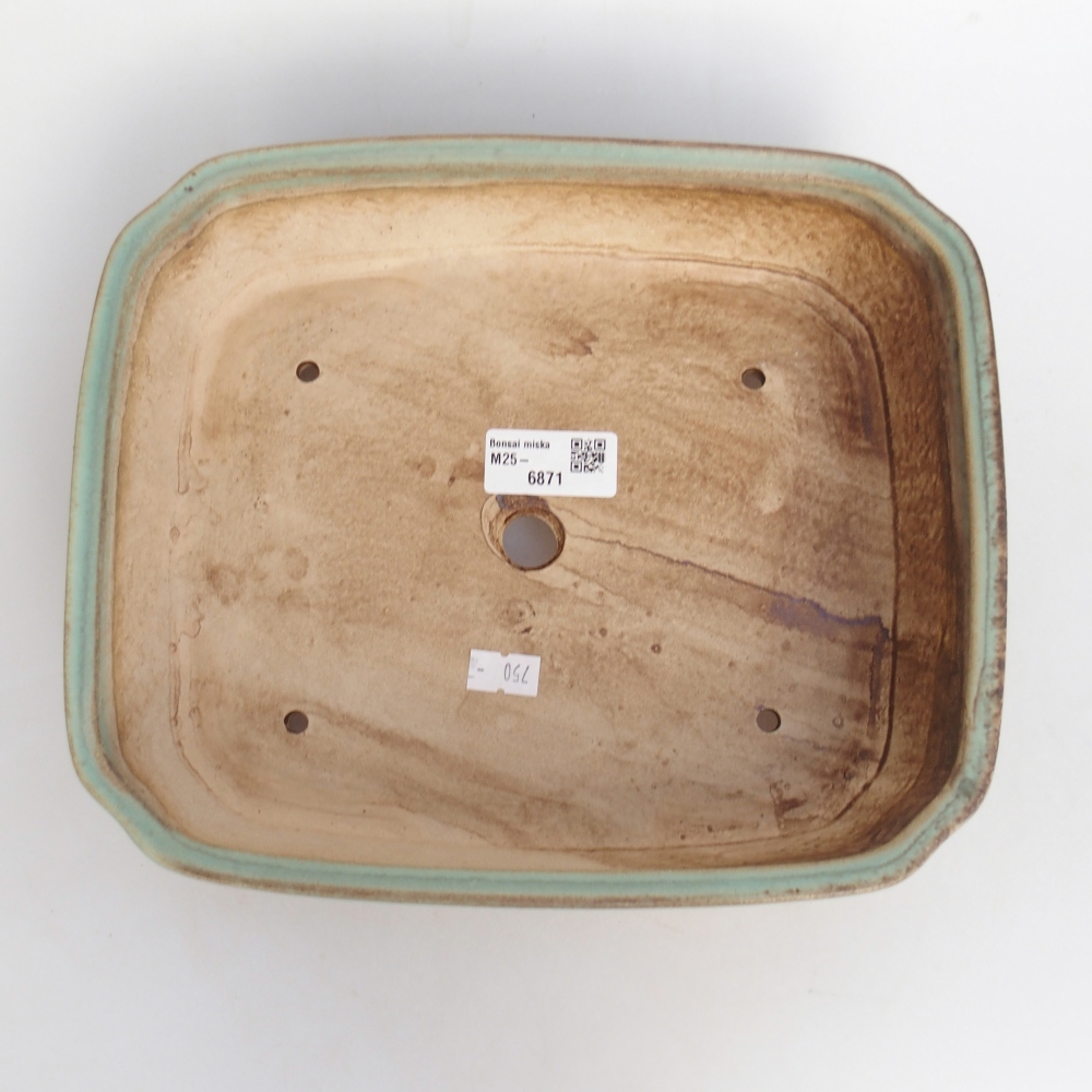 Bonsaischale aus Keramik 25 x 21,5 x 6,5 cm, grün