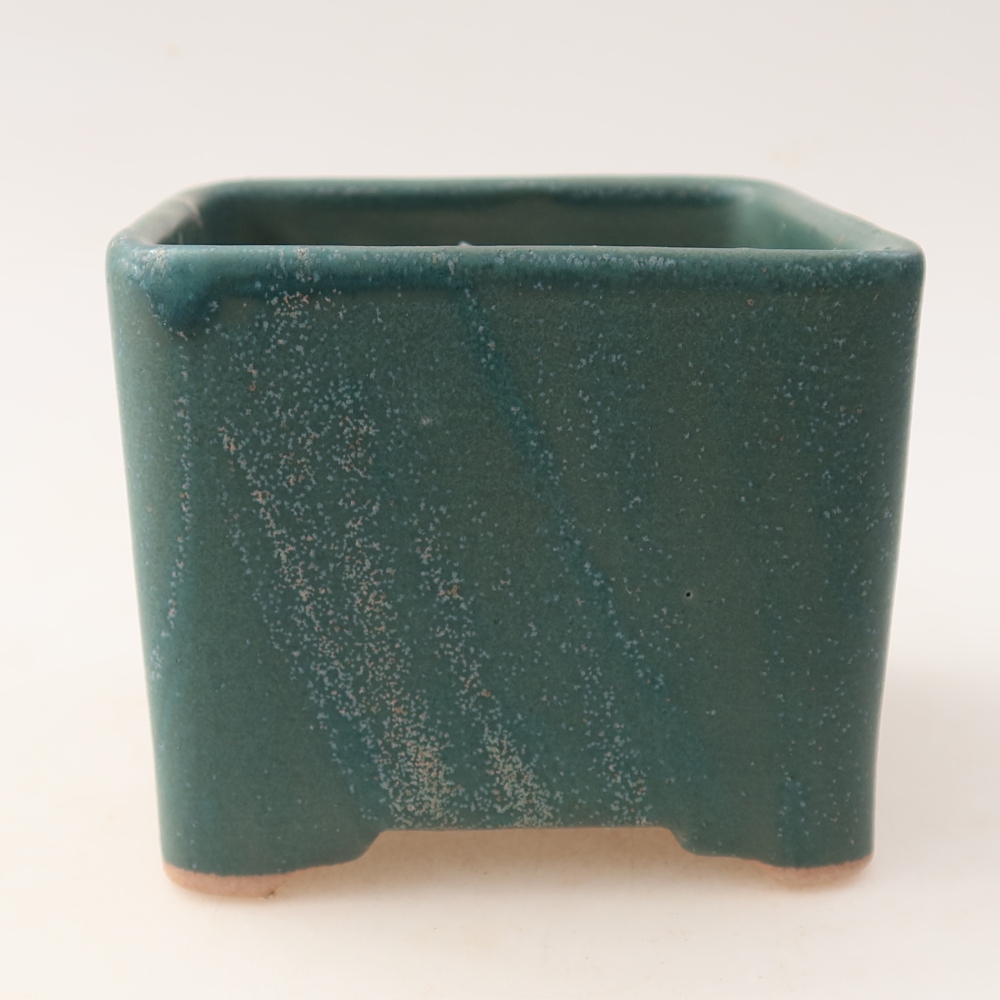 Bonsaischale aus Keramik 10 x 10 x 8 cm, Farbe blau