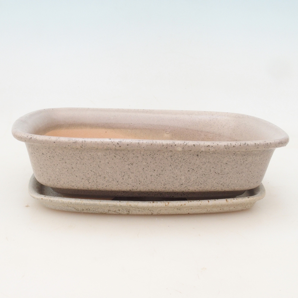 Bonsaischale + Untertasse H02 - beige