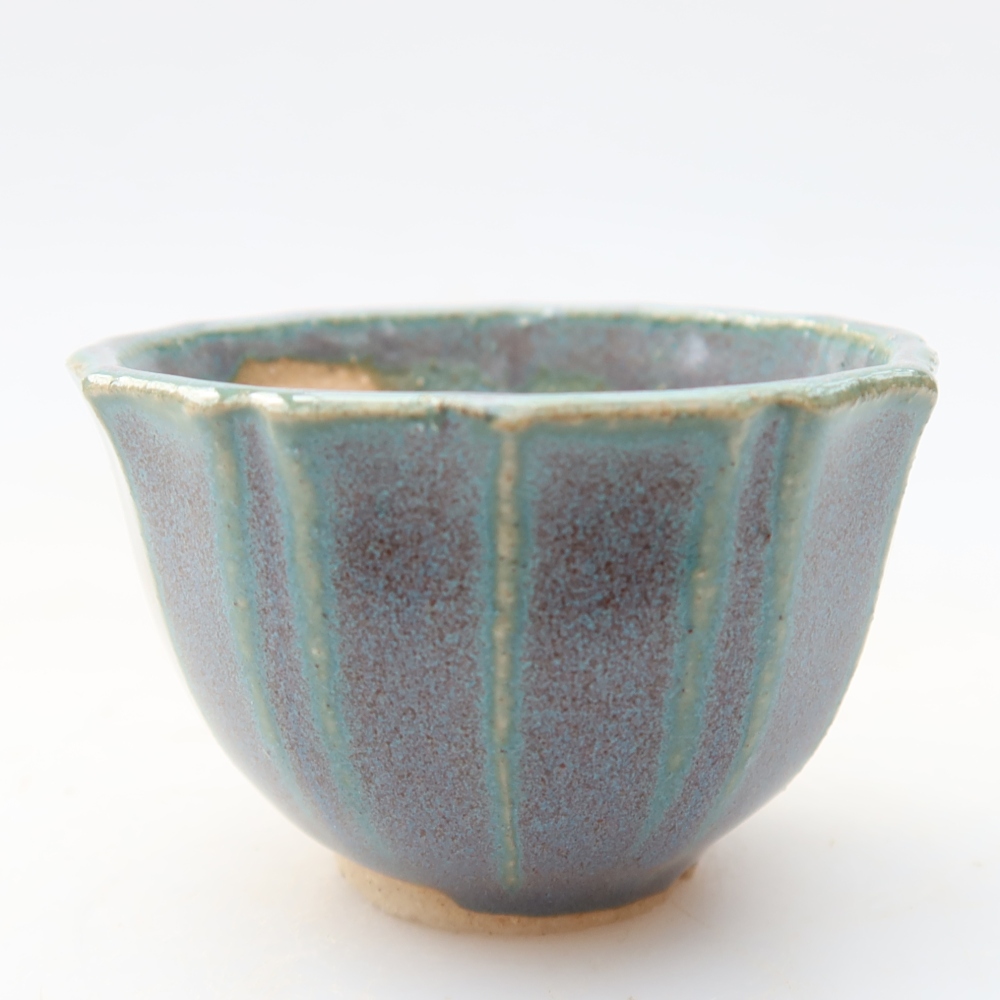 Keramik-Bonsai-Schale, 5,5 x 5,5 x 3,5 cm, Farbe: grau