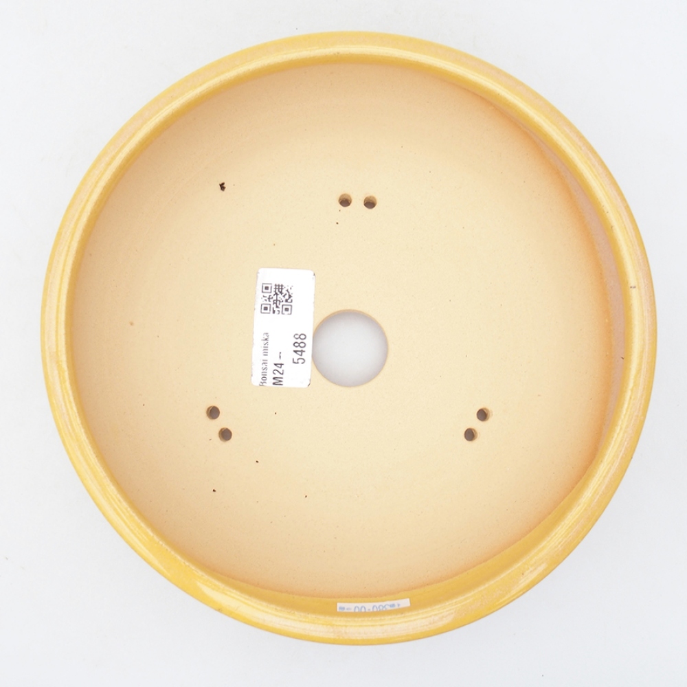 Bonsaischale aus Keramik 18,5 x 18,5 x 6 cm, gelb