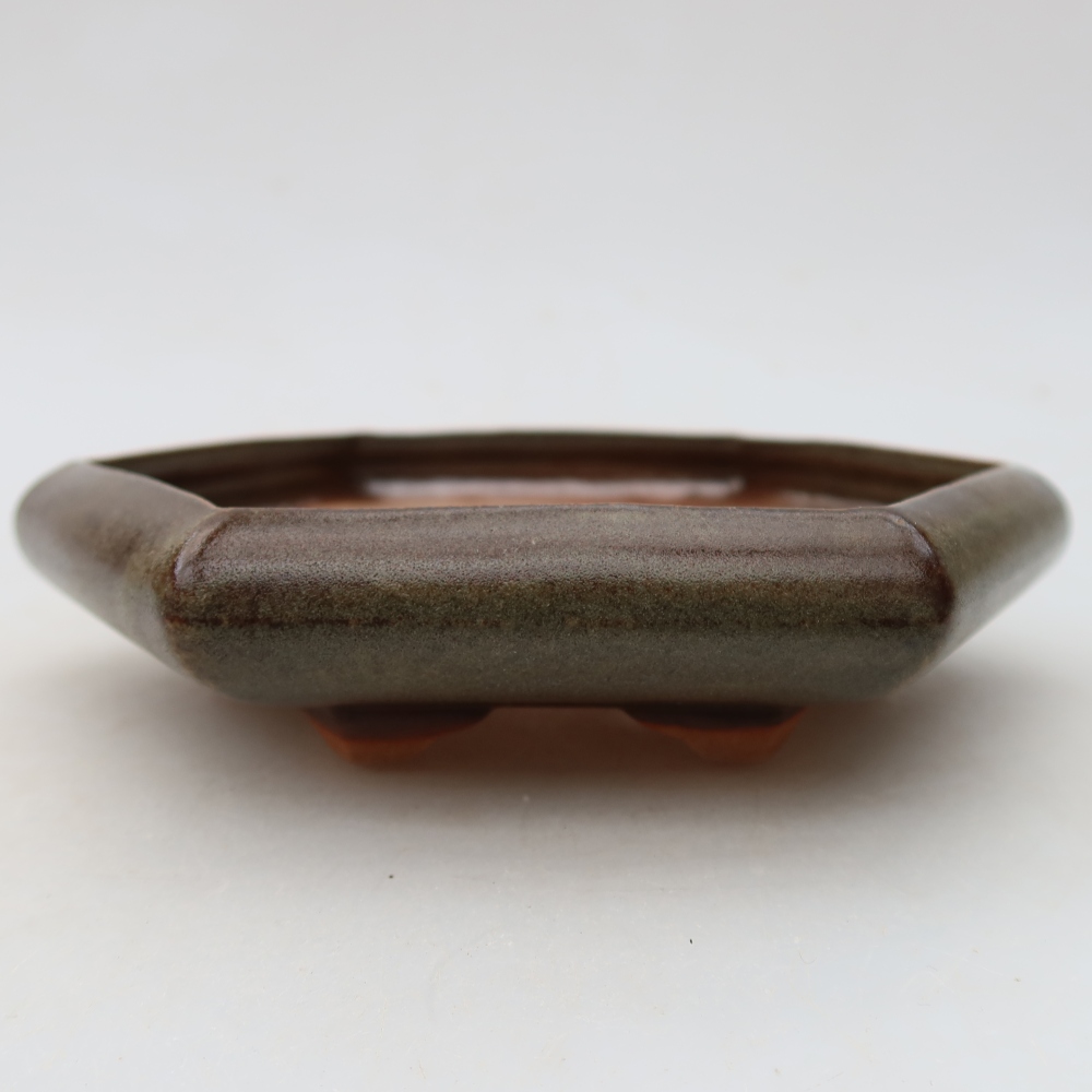 Bonsaischale aus Keramik 17 x 15 x 4 cm, braun