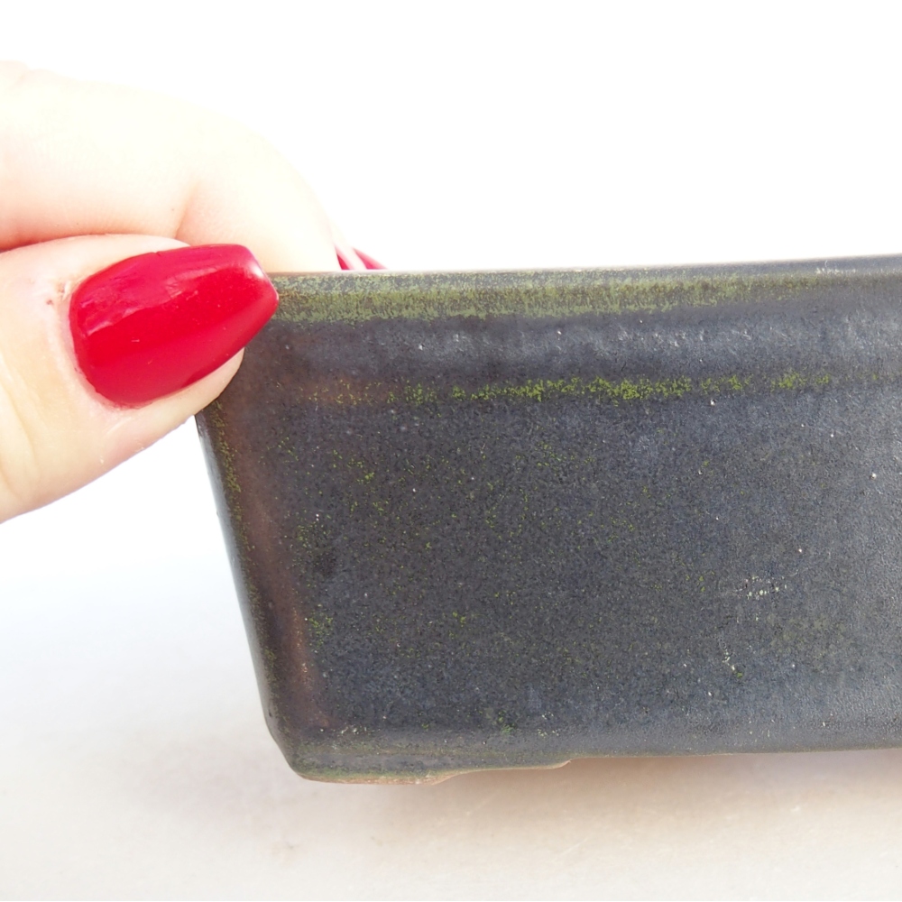 Bonsaischale aus Keramik 11,5 x 8,5 x 4,5 cm, grau