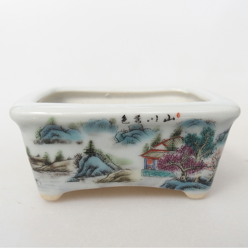 Mini-Bonsaischale 8 x 6,5 x 3,5 cm, weiß