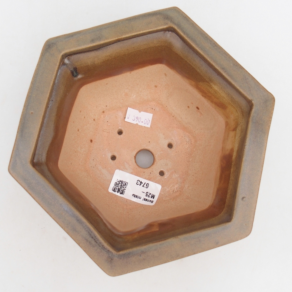 Bonsaischale aus Keramik 18,5 x 16,5 x 9 cm, braun