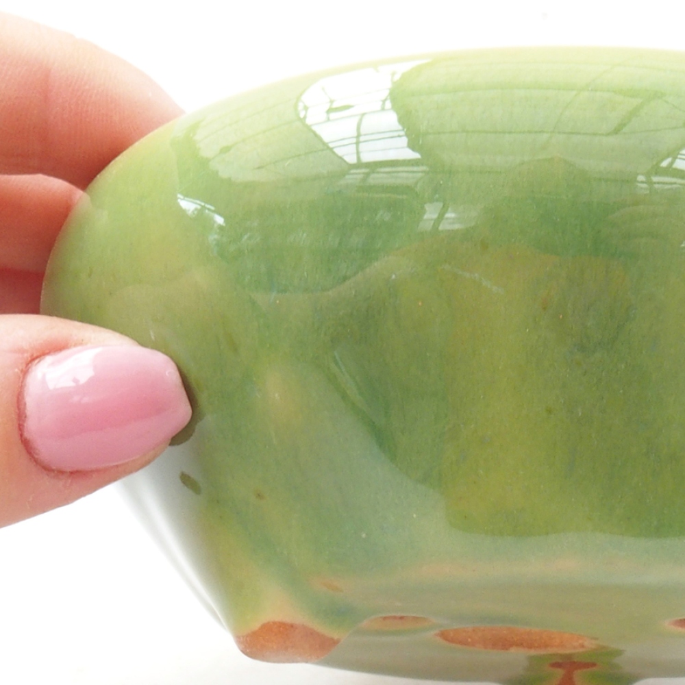 Bonsaischale aus Keramik 11 x 11 x 5 cm, grün