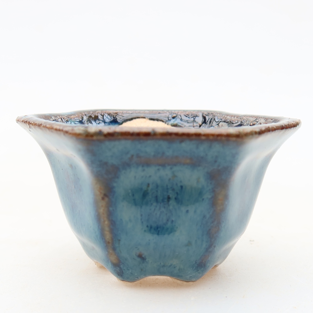 Keramik-Bonsai-Schale 5,5 × 5 × 3 cm, Farbe: blau