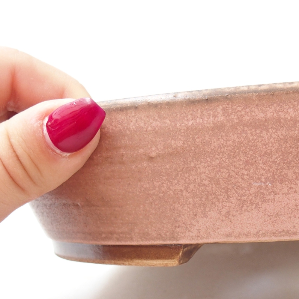 Bonsaischale aus Keramik 20,5 x 18,5 x 4,5 cm, rosa