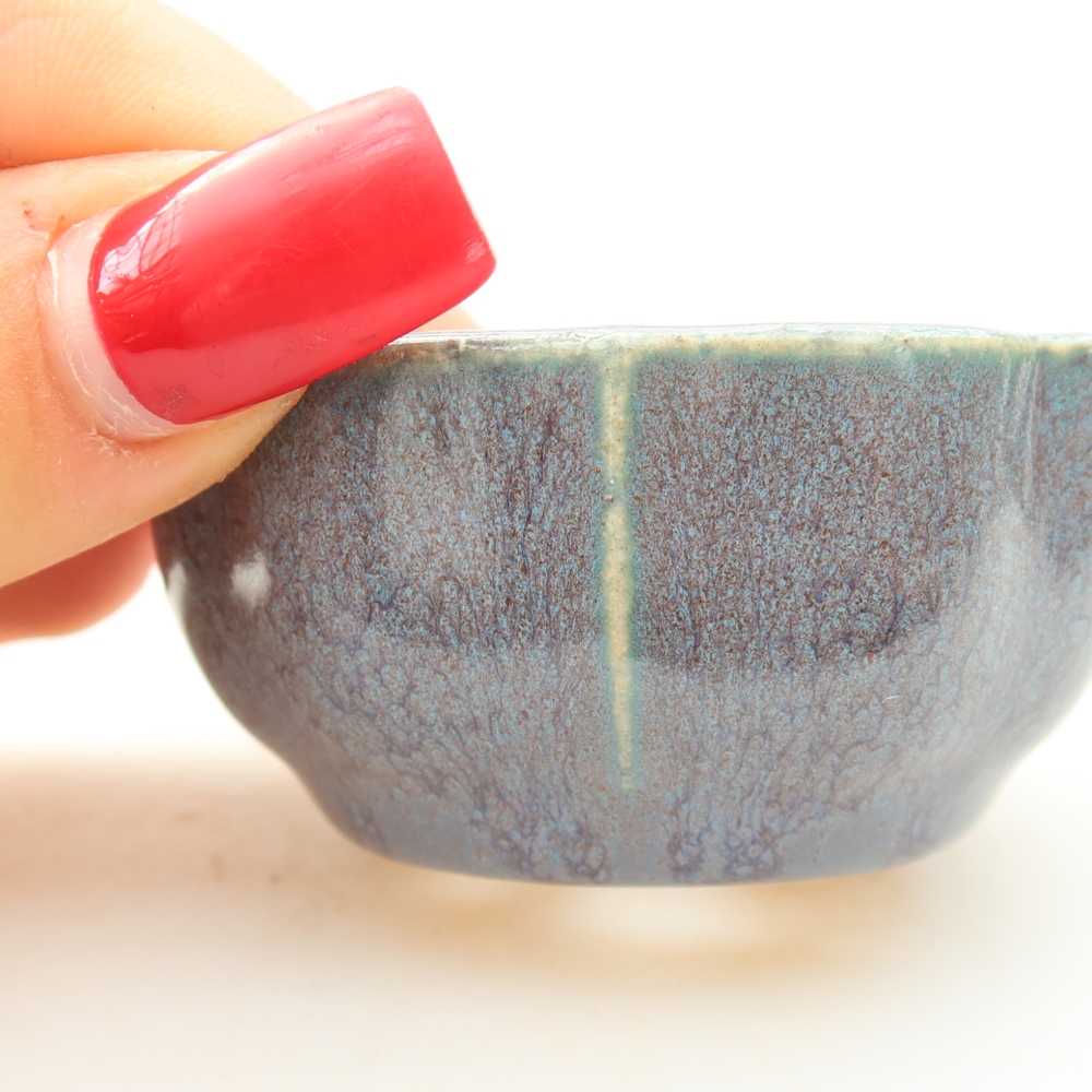 Keramik-Bonsai-Schale, 6 x 6 x 3 cm, Farbe: Grau