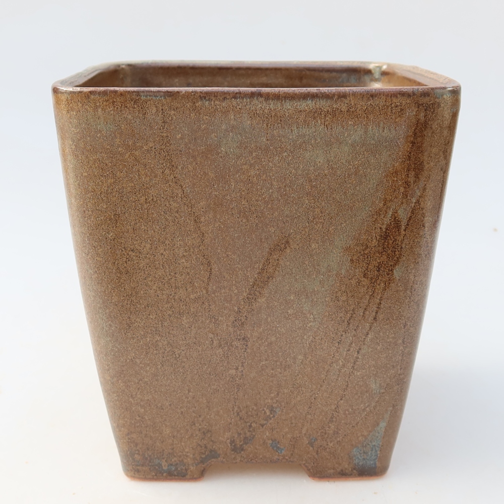 Keramik-Bonsai-Schale 13,5 x 13,5 x 15 cm, Farbe: braun