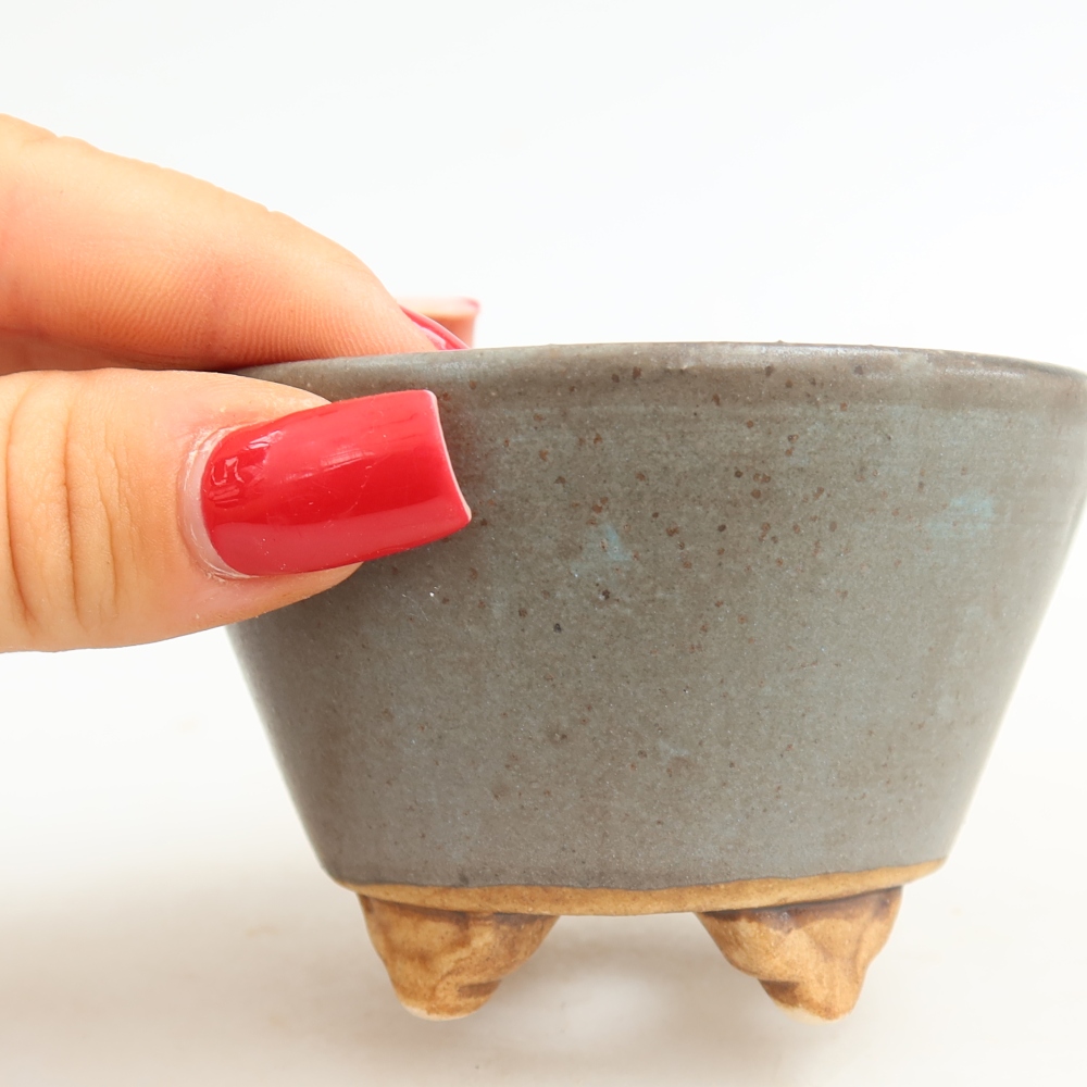 Bonsaischale aus Keramik 8,5 x 8,5 x 5 cm, Farbe blau