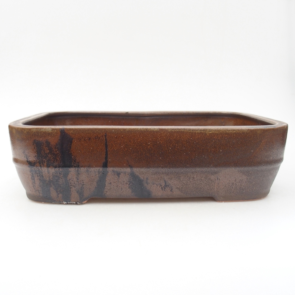 Bonsaischale aus Keramik 27,5 x 20,5 x 7,5 cm, braun