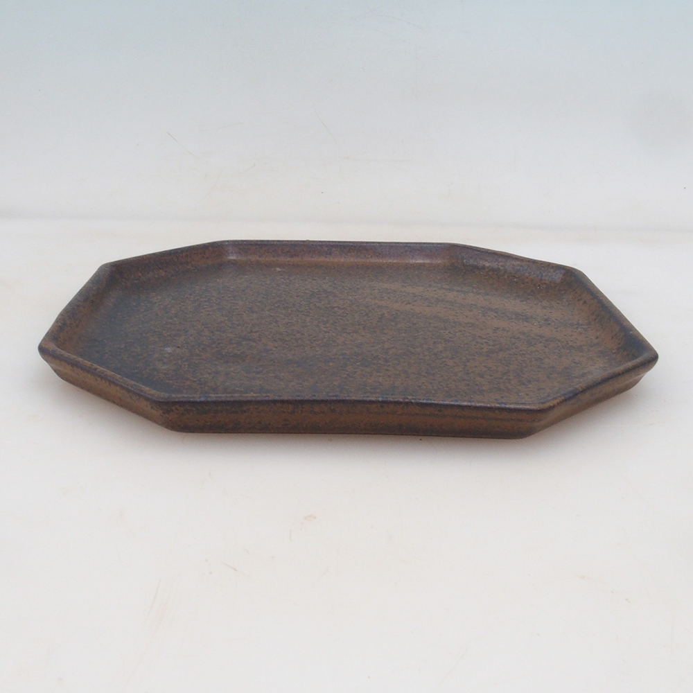 Keramikschale H14 - 18 x 18 x 1 cm - braun