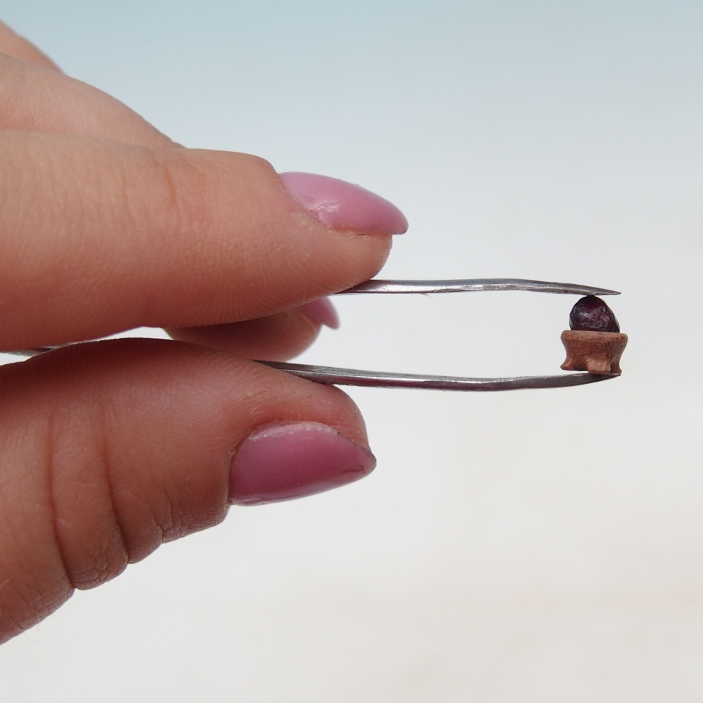 Suiseki - Stein mit DAI (Holzsockel)