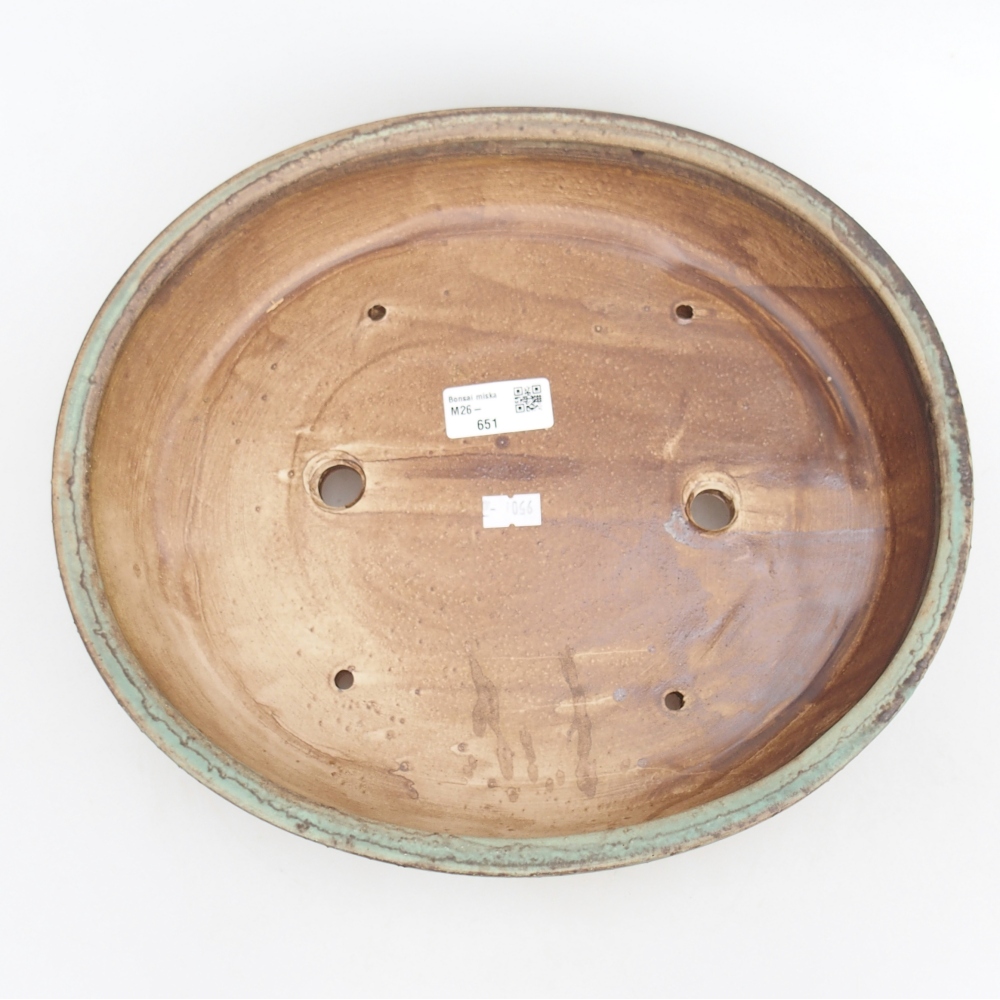 Bonsaischale aus Keramik 31,5 x 28,5 x 6,5 cm, grün