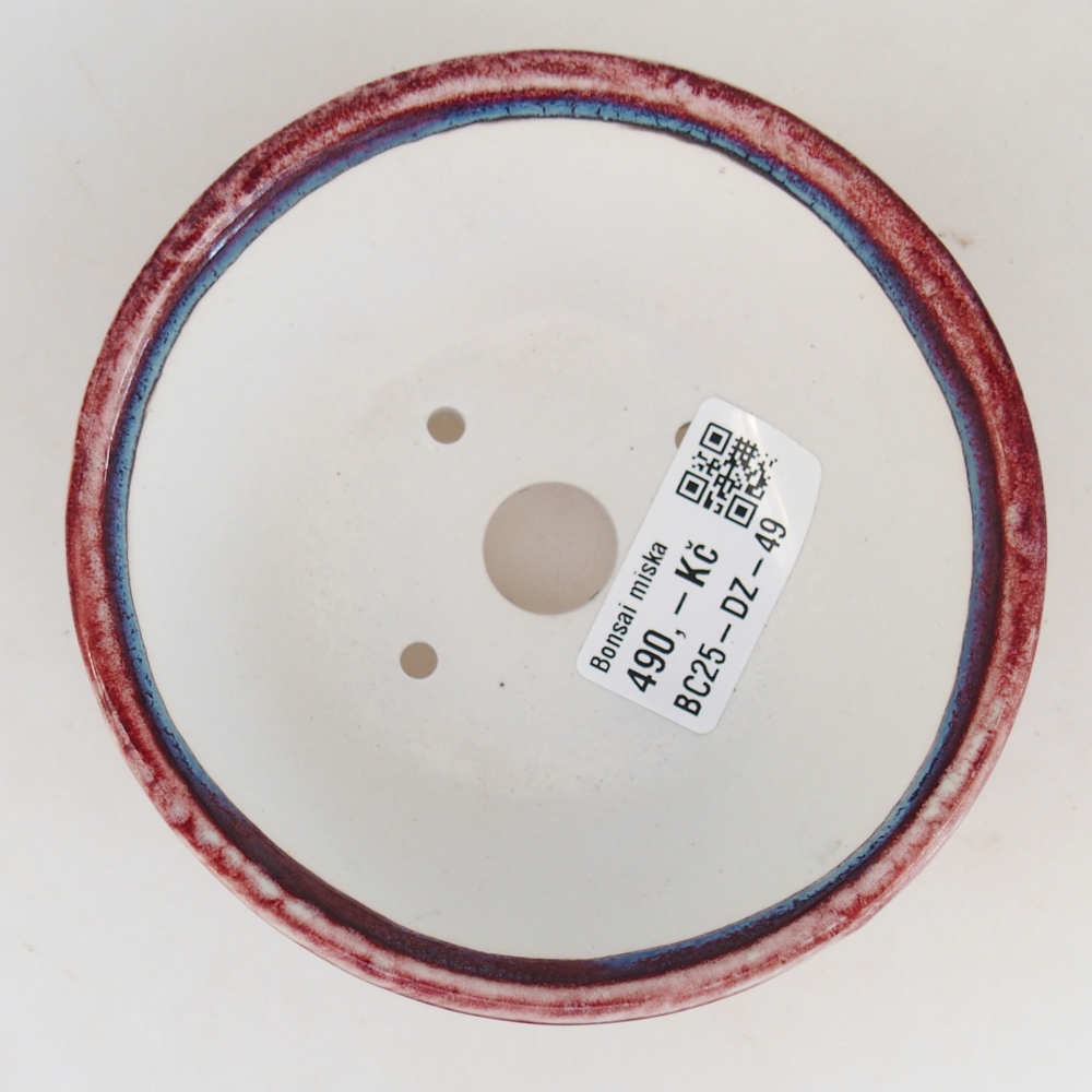 Bonsaischale aus Keramik 10,5 x 10,5 x 5 cm, Farbe bordeauxrot