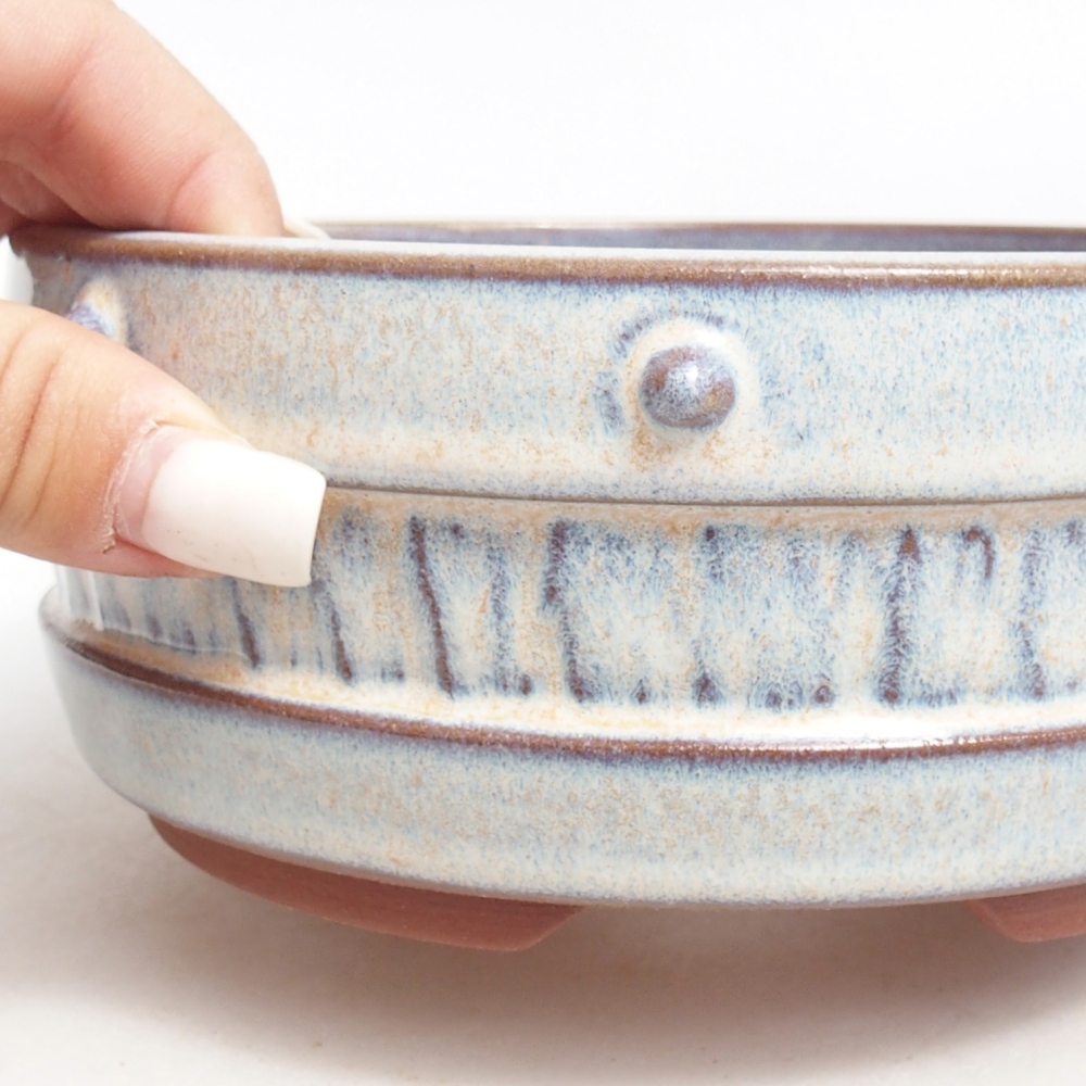 Bonsaischale aus Keramik 16 x 16 x 6,5 cm, Farbe blau