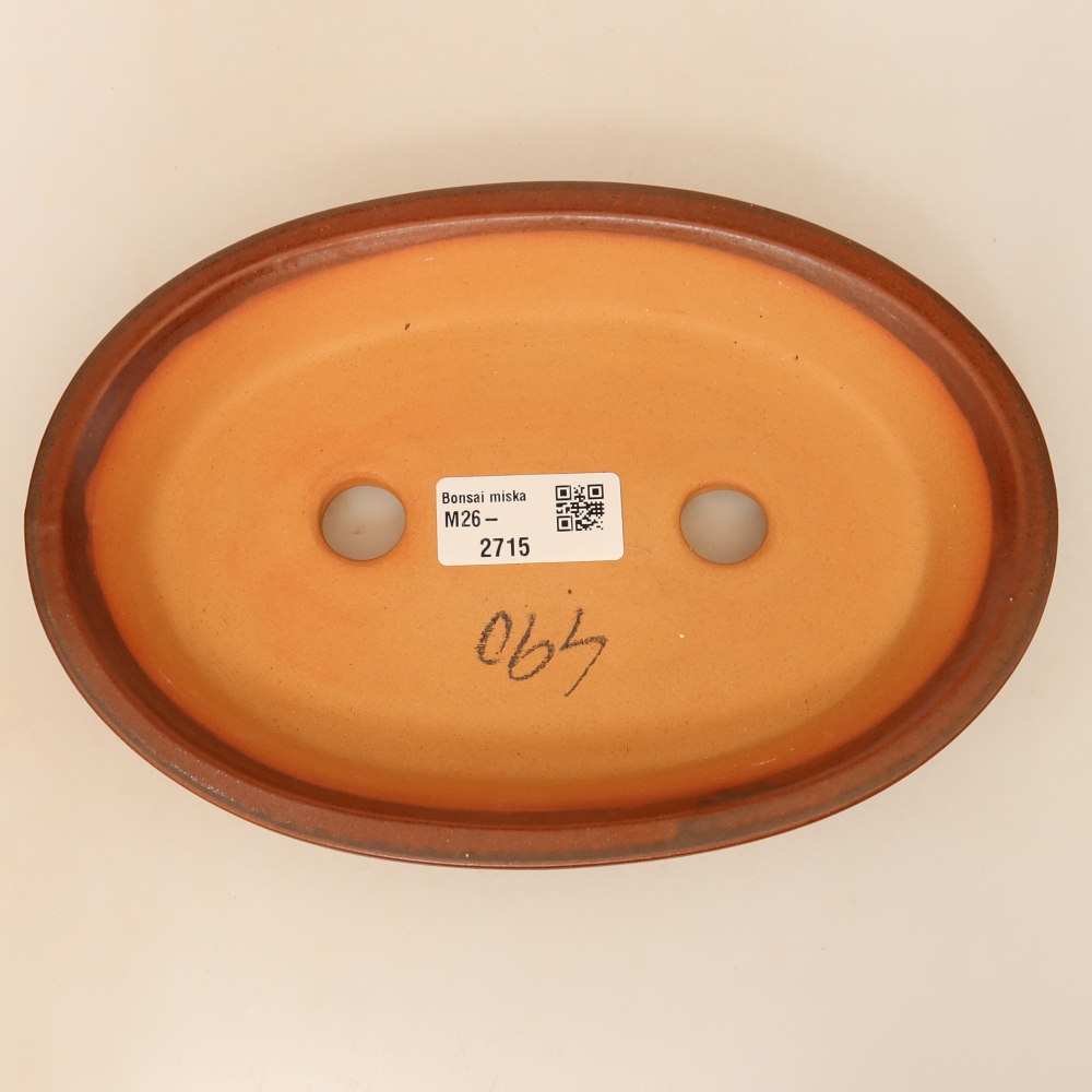 Keramikschale  21 x 14,5 x 3,5 cm, Farbe: braun