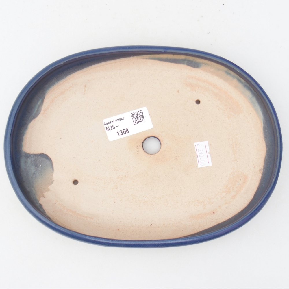Bonsaischale aus Keramik 22,5 x 16,5 x 3 cm, Farbe blau