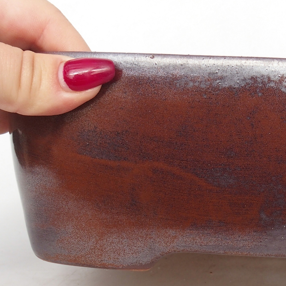 Bonsaischale aus Keramik 23,5 x 18 x 7,5 cm, braun