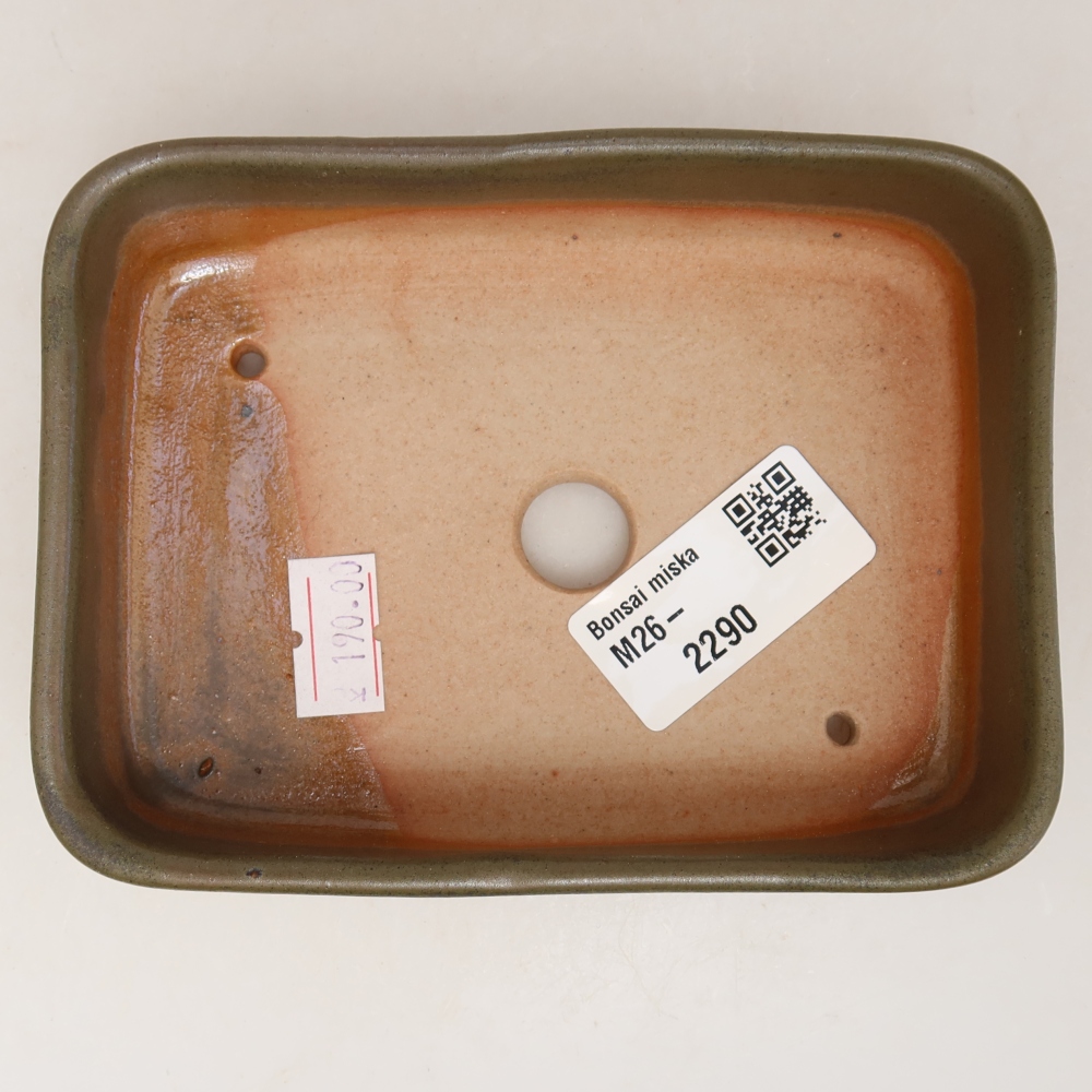 Keramik-Bonsai-Schale, 13 x 9,5 x 3,5 cm, Farbe: grün