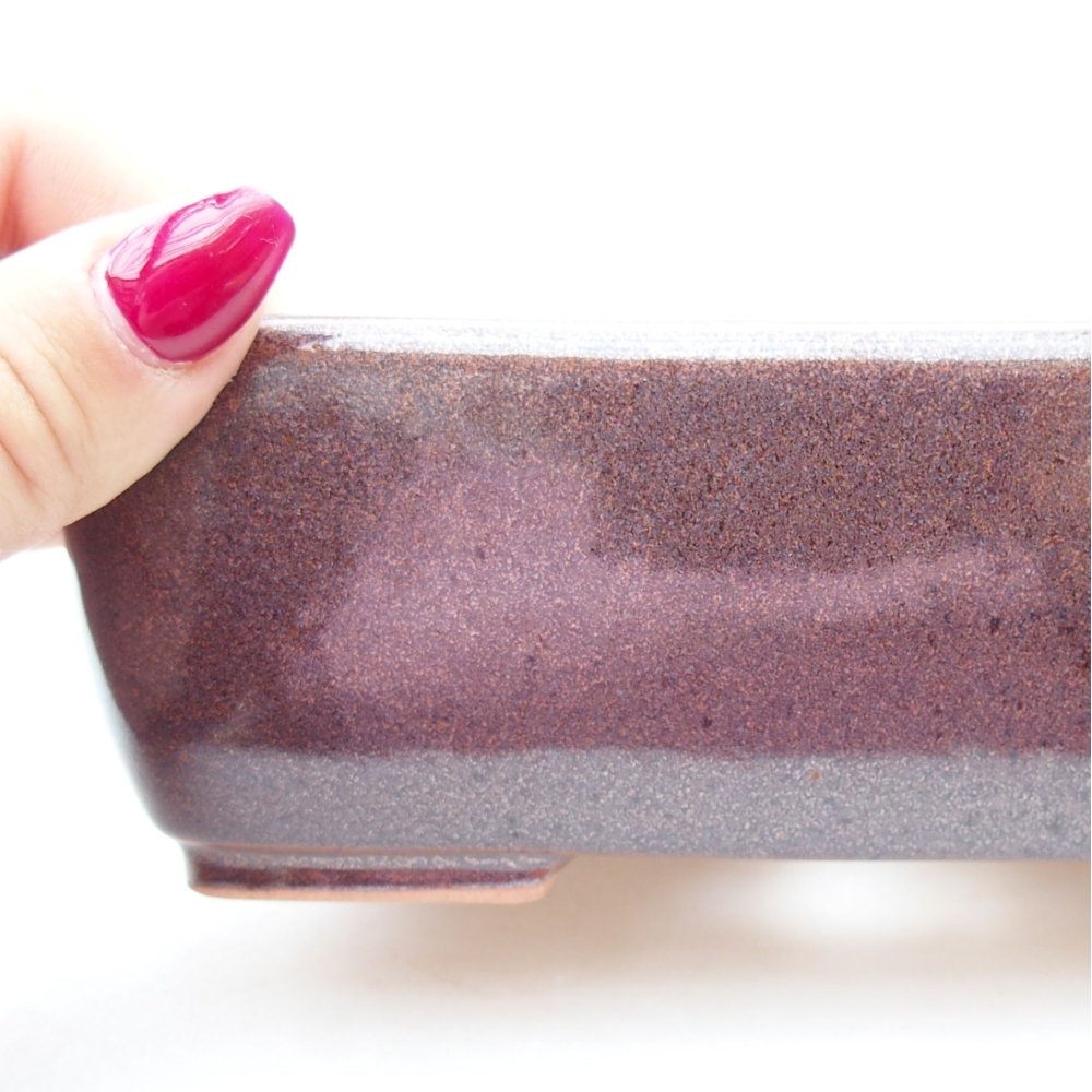 Bonsaischale aus Keramik 16 x 11 x 5,5 cm, braun