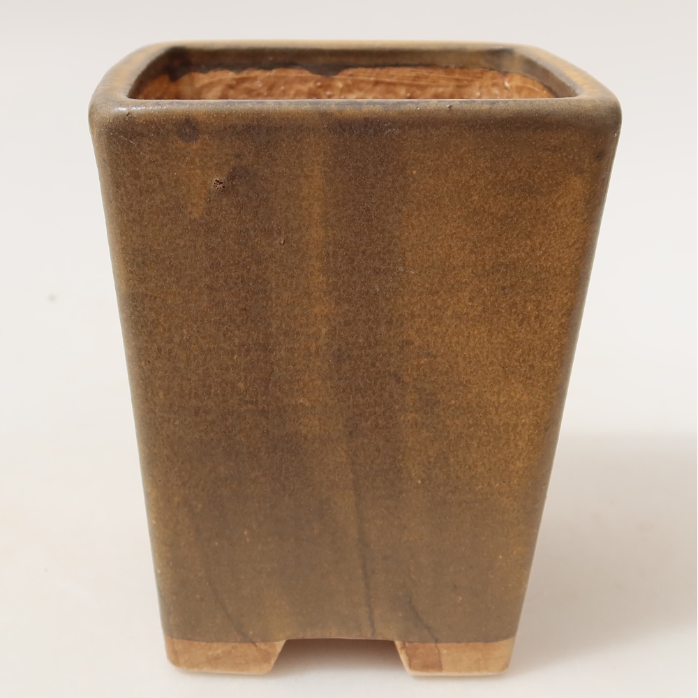 Keramik-Bonsai-Schale 8,5 x 8,5 x 10,5 cm, Farbe: braun