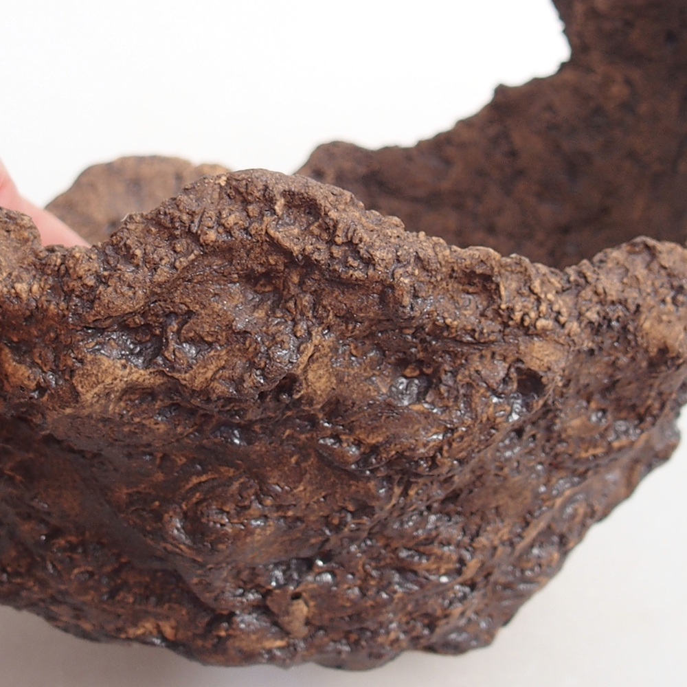 Keramikschale 14 x 13 x 12 cm , Farbe braun