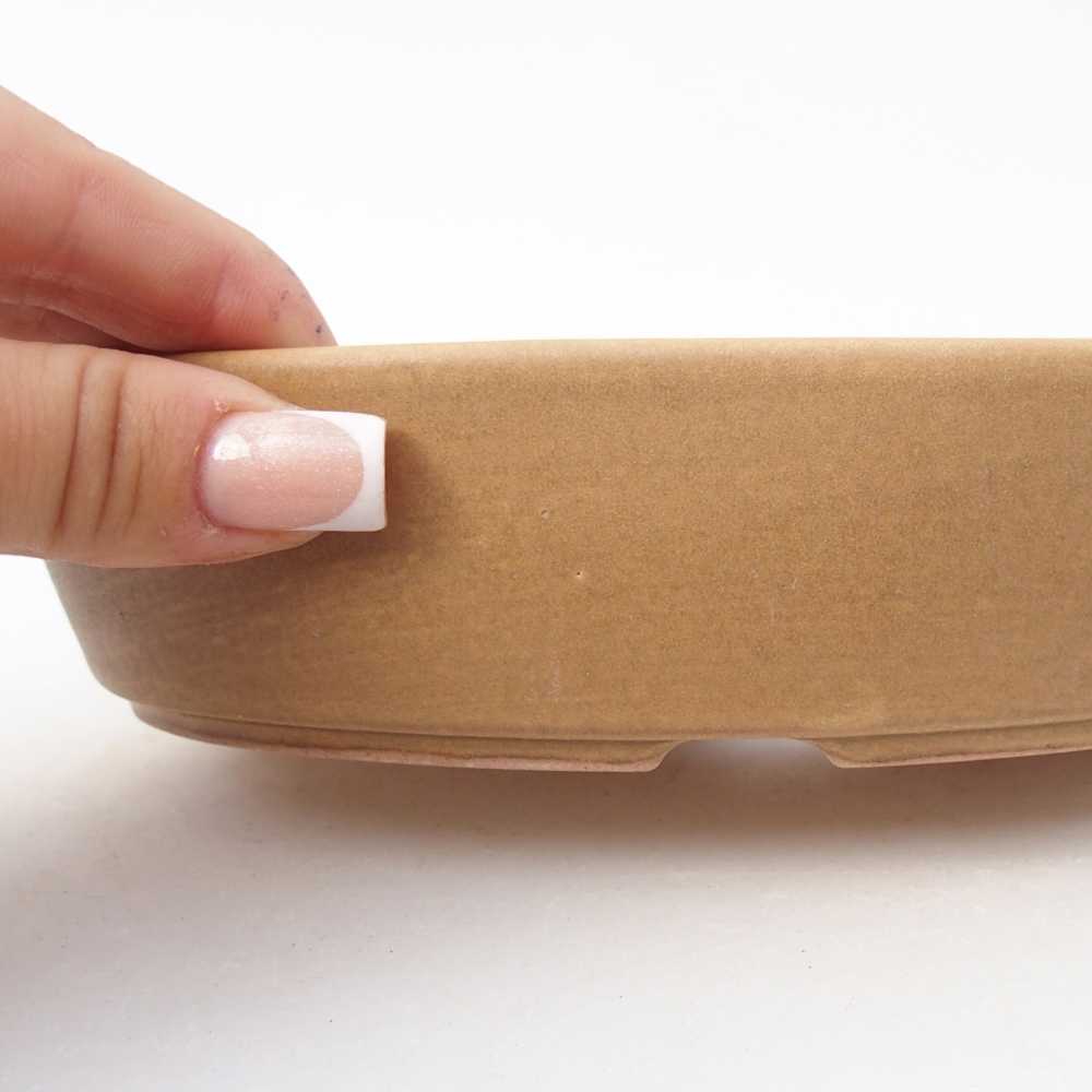 Bonsaischale aus Keramik 18,5 x 13,5 x 4,5 cm, Farbe beige