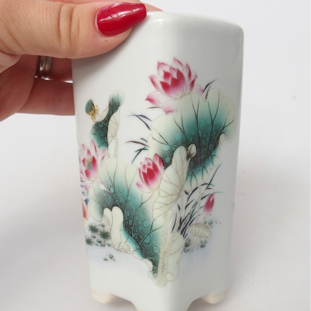 Bonsaischale aus Keramik 5,5 x 5,5 x 12 cm, Farbe weiß