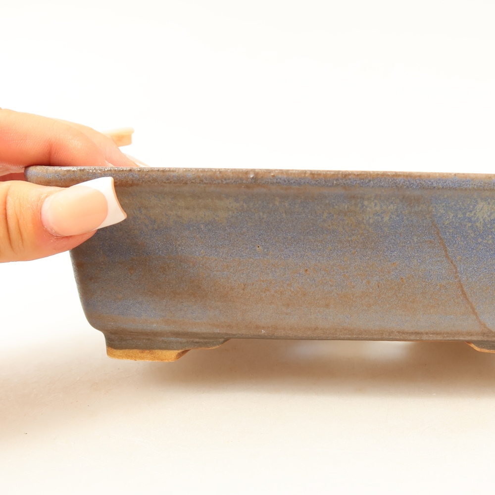 Keramik-Bonsai-Schale, 17,5 × 14,5 × 5,5 cm, Farbe: Blau