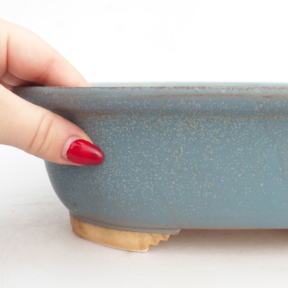 Bonsaischale aus Keramik 25,5 x 21,5 x 8 cm, Farbe blau